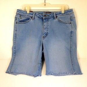 Aura By The Women at Wrangler Blue Denim Cut-Off Shorts 5 Pocket Size 14R
